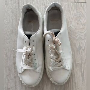 Versace White Leather Greca Sole Sneakers – Designer Low Tops